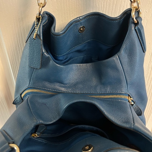 Coach Blue Leather Shoulder Bag - Picture 2 of 14